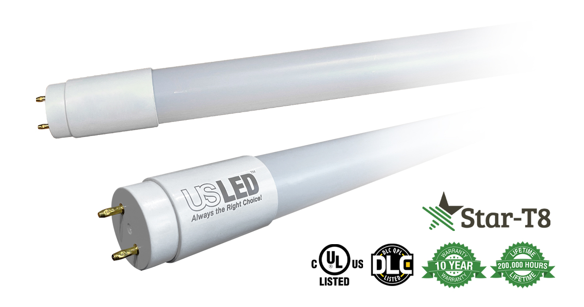 US LED Launches A New Generation of High Efficacy Type B T8 LED Tubes With Up To 194 Lumens Per Watt